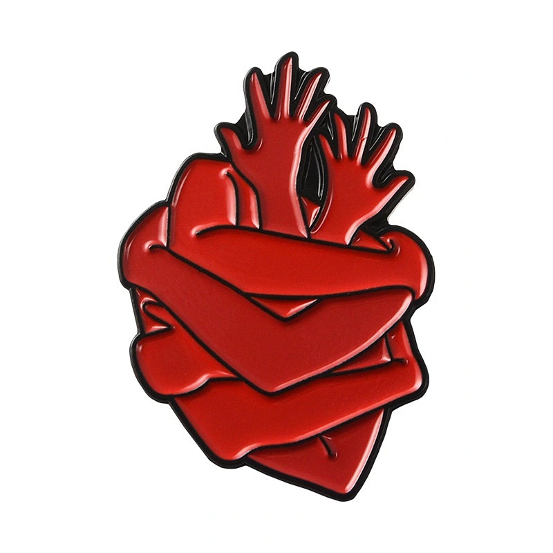 Custom Soft Enamel Lapel Pin Red Heart Pin Maker