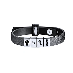 Stainless Steel Adjustable Black Lives Matter Bracelet I CAN'T BREATHE Leather Bracelet