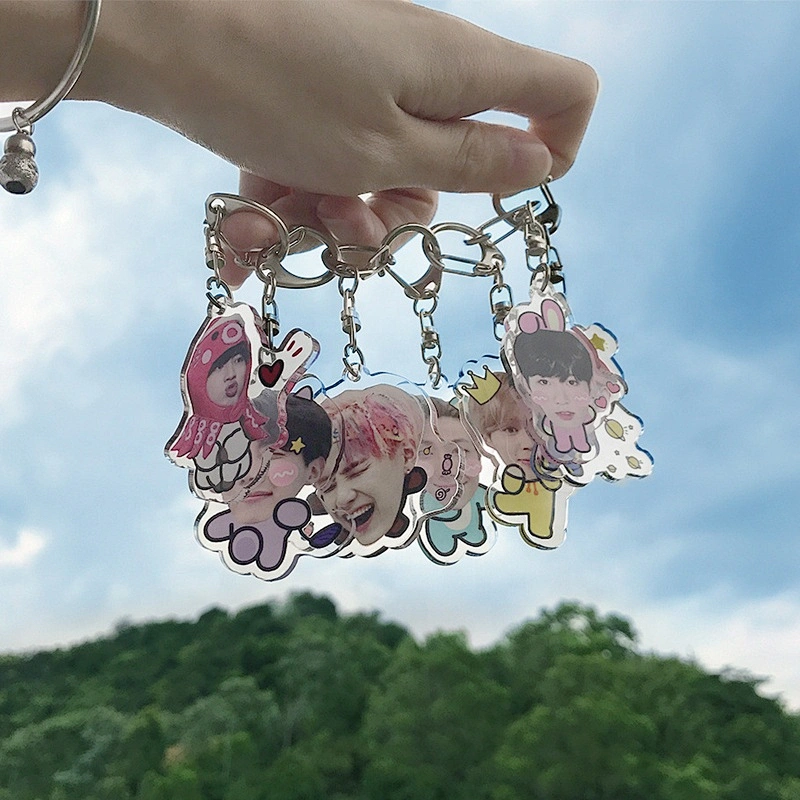 Factory Making Cheap Souvenir Gift Customized Keychains Kpop BTS Acrylic Keychain