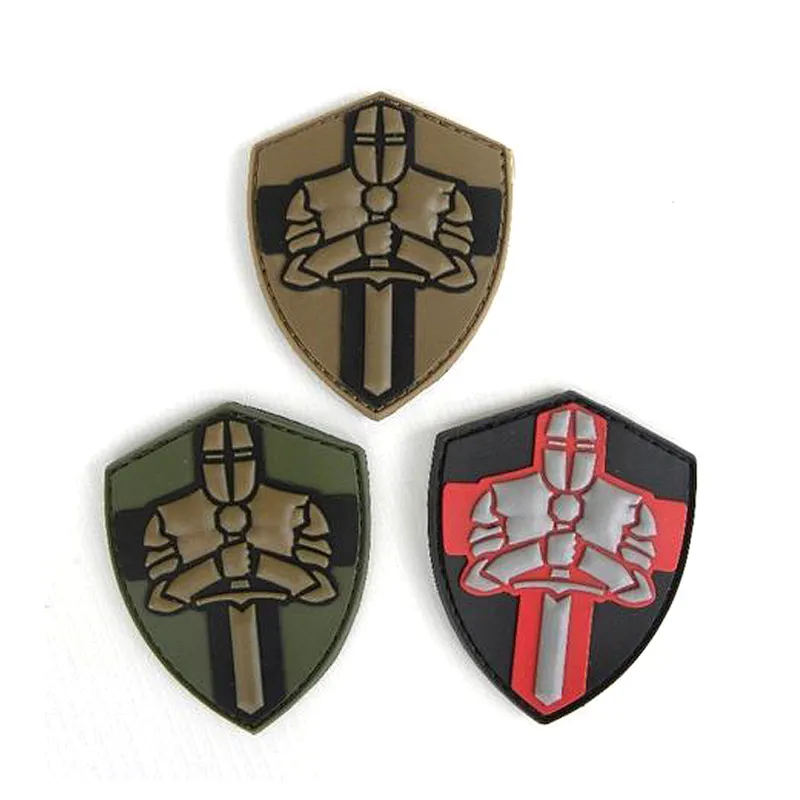 Cheap wholesale factory direct 3D PVC patch hook and loop sew on custom patch