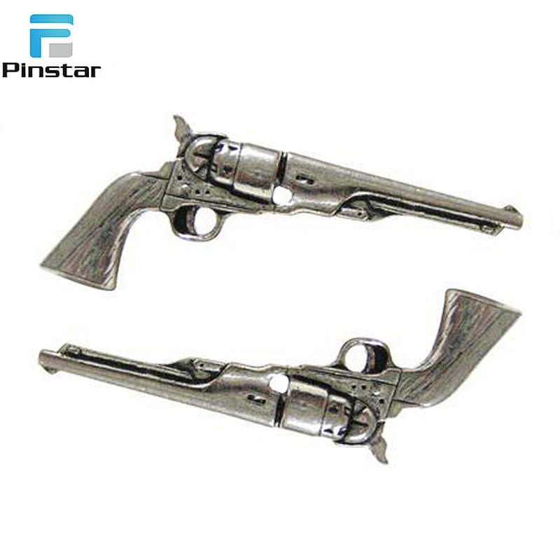 Wholesale custom antique metal gun shaped lapel pins souvenir badge maker