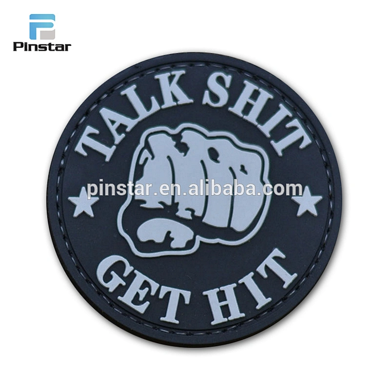 PVC patch custom logo iron on patch rubber design for clothing