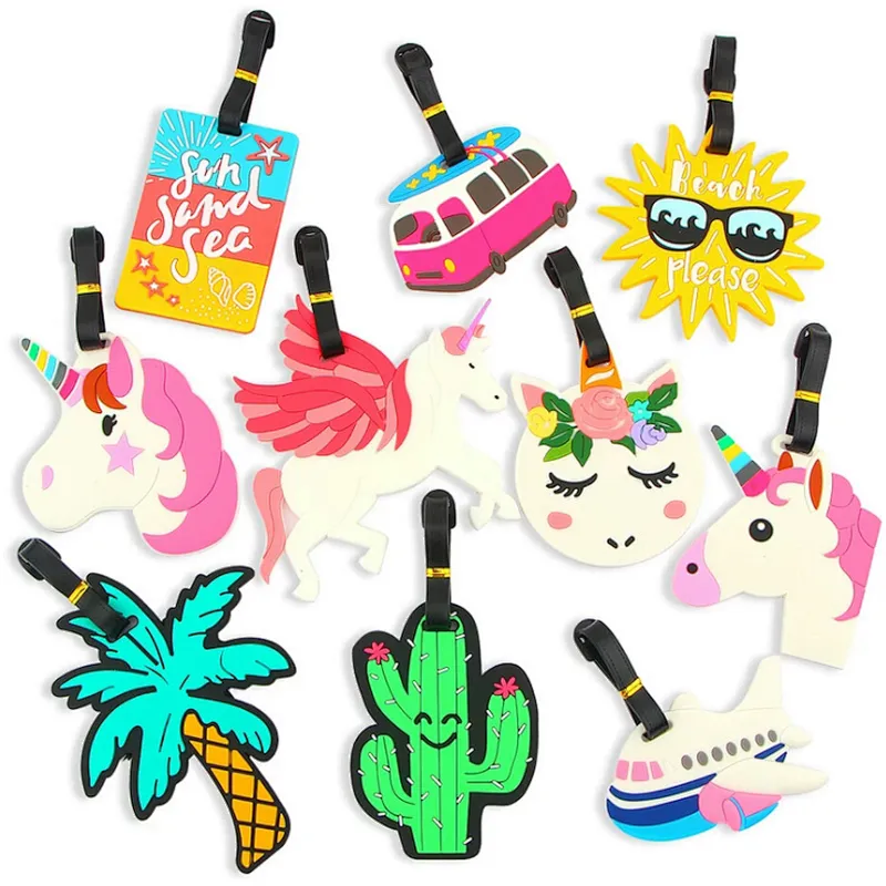 Unicorn Sunflower Personality soft rubber PVC luggage tag