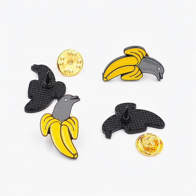 Making Customized fruit banana Hard Enamel Pin Metal Badge