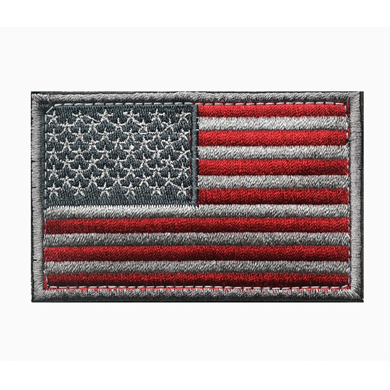 Factory Wholesale In Stock Cheap No Minimum Embroidered Custom Logo Patches Badge American USA Flag Embroidery Patch