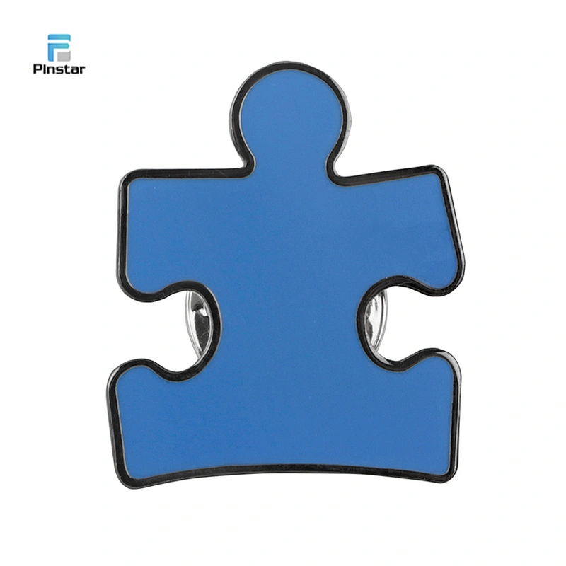 Factory sell custom hard / soft enamel 3d metal puzzle lapel pins for daily decoration
