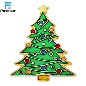 Promotional Christmas tree Christmas wreath with bell pin brooch