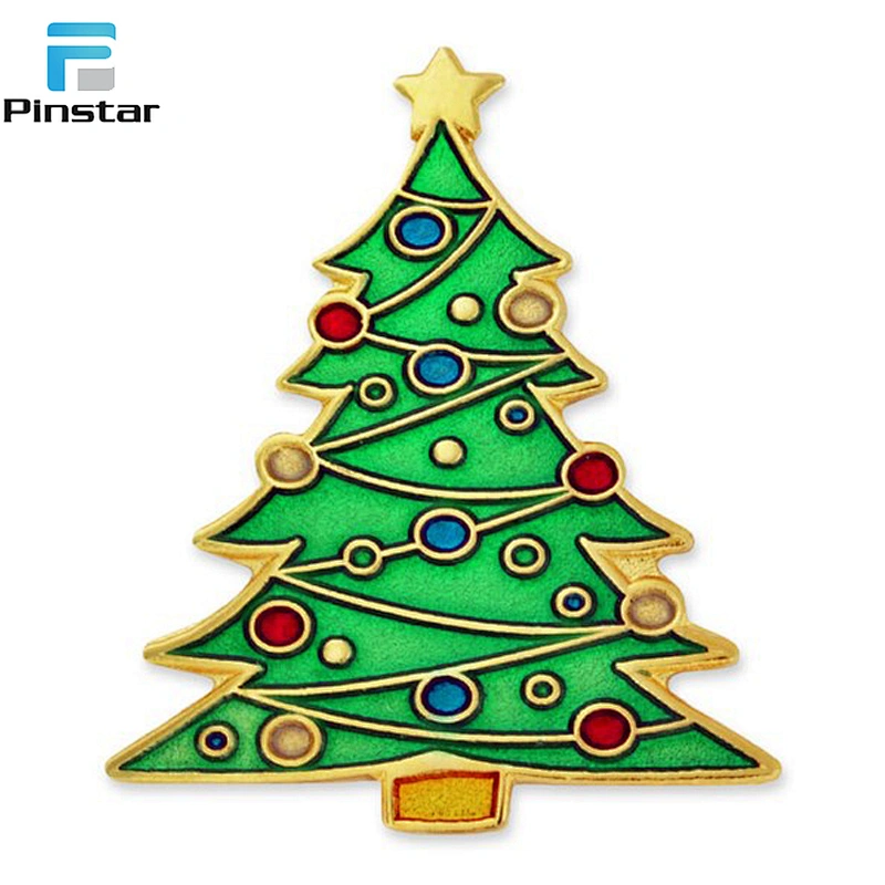 Promotional Christmas tree Christmas wreath with bell pin brooch