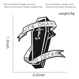 Custom Black Color Soft Enamel Coffin Pin Badge Manufactuer