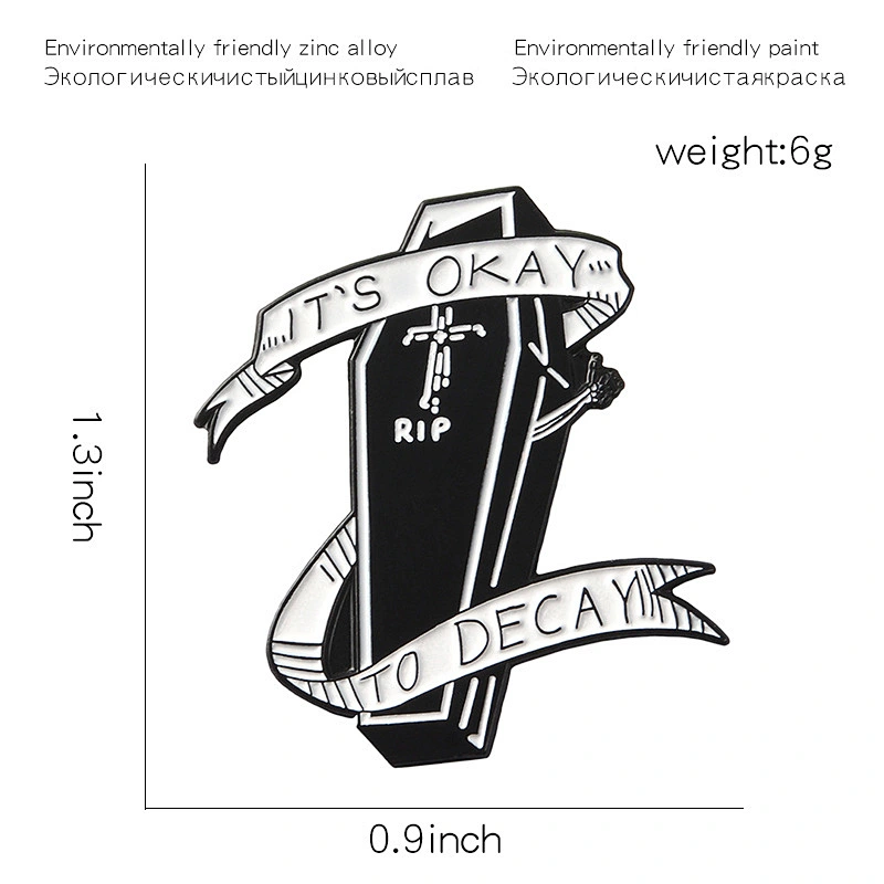 Custom Black Color Soft Enamel Coffin Pin Badge Manufactuer