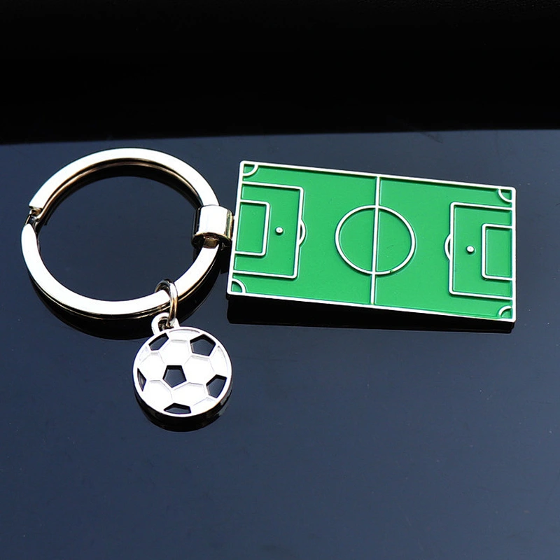Wholesale custom football field soft enamel metal key chain