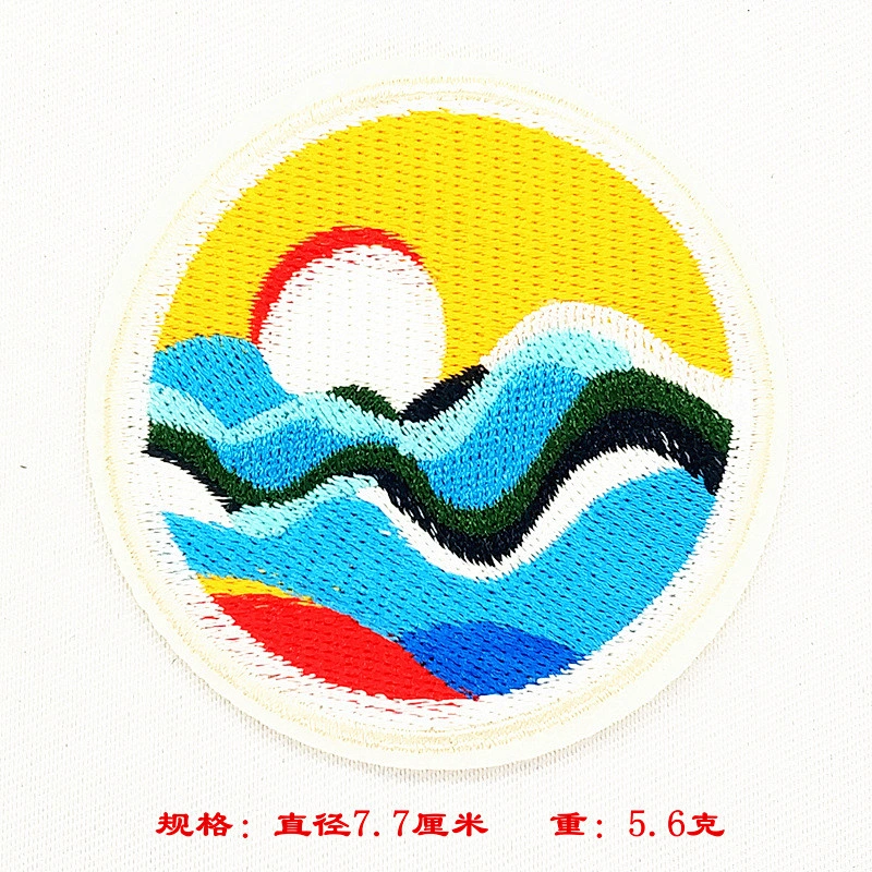 OEM round colorful custom embroidery patches for bag