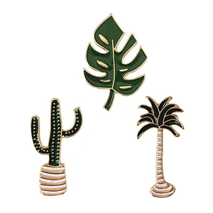 High Quality Cactus Green Leaf Soft Enamel Metal Lapel Pins
