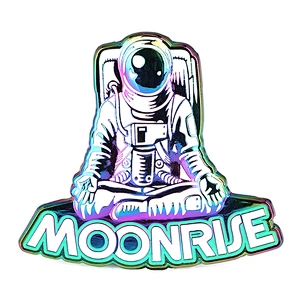 Factory Making High Quality Custom Logo Spaceman Hard Enamel Lapel Pin with Gradient Rainbow Plated