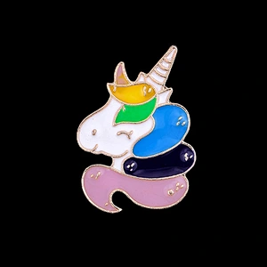 Hot Sale In Stock Beautiful Unicorn Brooch Pin Unicorn Soft Enamel Lapel Pin