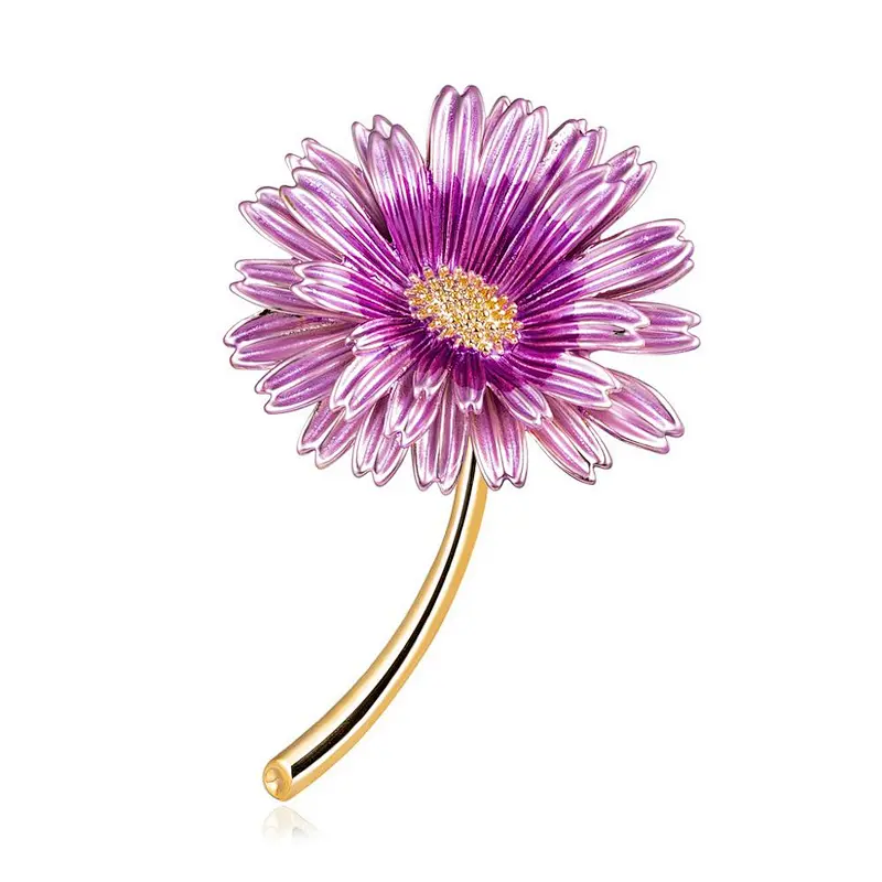 Lovely Daisy Flower Brooch Pin with Safety Pin