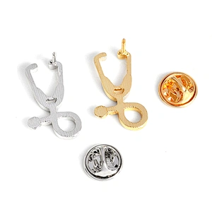 Wholesale In Stock Medical Jewelry Doctor Nurse Stethoscope Enamel Tie Tack Hat Lapel Pin