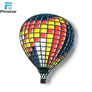 Factory Making Cheap Custom Enamel Metal Badge Hot Air Balloon Shaped Lapel Pin with Epoxy
