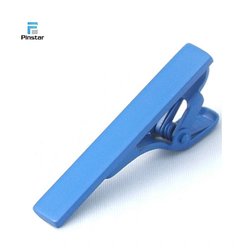 Kunshan Factory OEM Make Your Own Design Blue Tie Bar Plastic Tie Clip