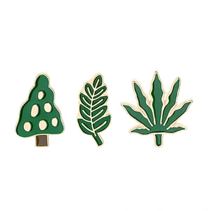 Green Tree Leaf Shape Soft Enamel Lapel Pin