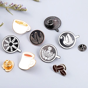 Custom Coffee Cup Coffee Bean Enamel Lapel Pin