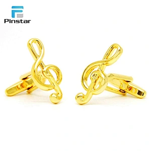 Wholesale Custom Music Score Suit Shirt Gold Cufflink Manufacturer