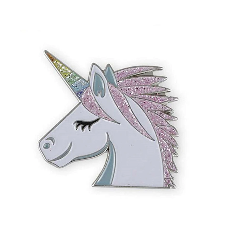 Unicorn Enamel Pin with glitter