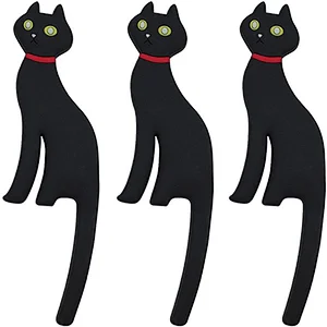 3D rubber custom Carton black cat Fridge Magnet