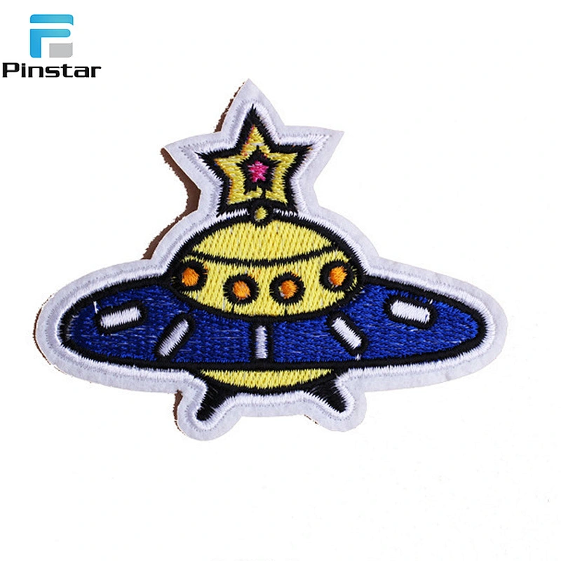 wholesale cheap fashion embroidered space ship bulk patch for clothes
