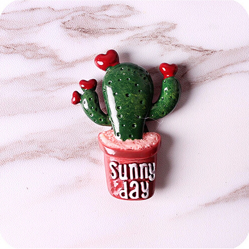 Custom 3D Cactus Resin Fridge Magnet For Home Decor