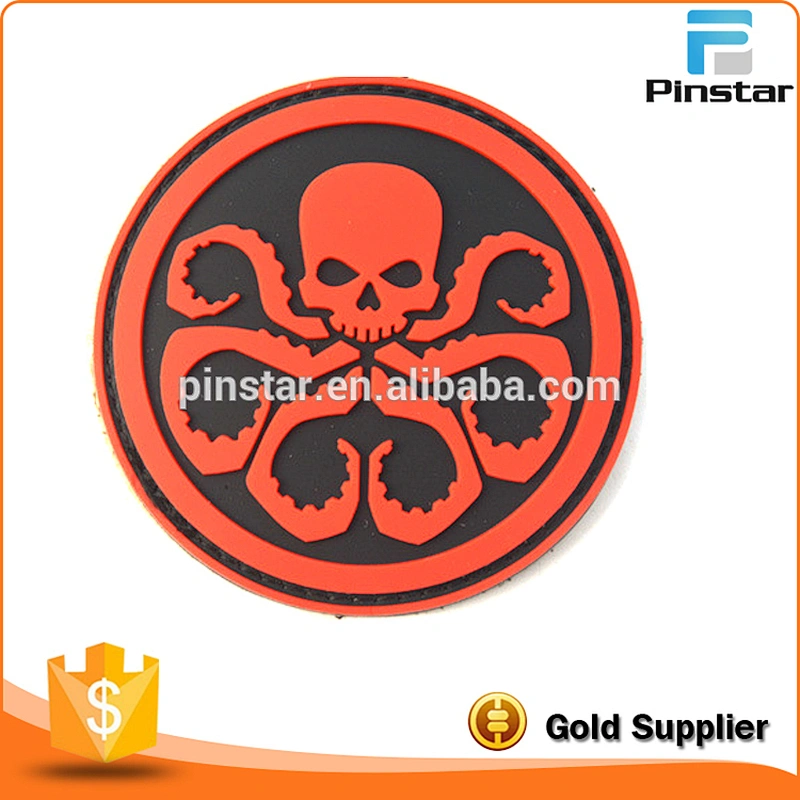 Make Your Own Design Cheap 3D Soft Rubber Custom PVC Logo Skull Patch