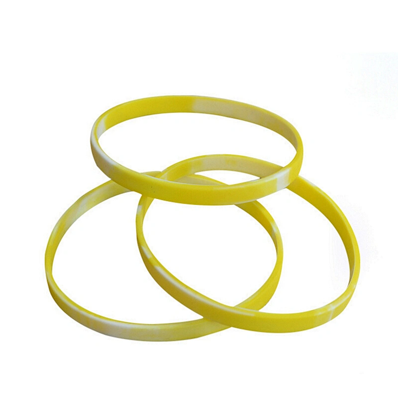 Suzhou Factory Colorful Logo Printed Custom Made Cheap Thin Silicone Bracelet
