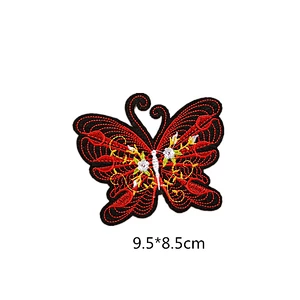 Wholesale In Stock No Minimum Custom Insect Patches Embroidery Butterfly Iron On Patch