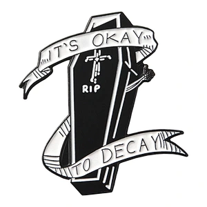 Custom Black Color Soft Enamel Coffin Pin Badge Manufactuer