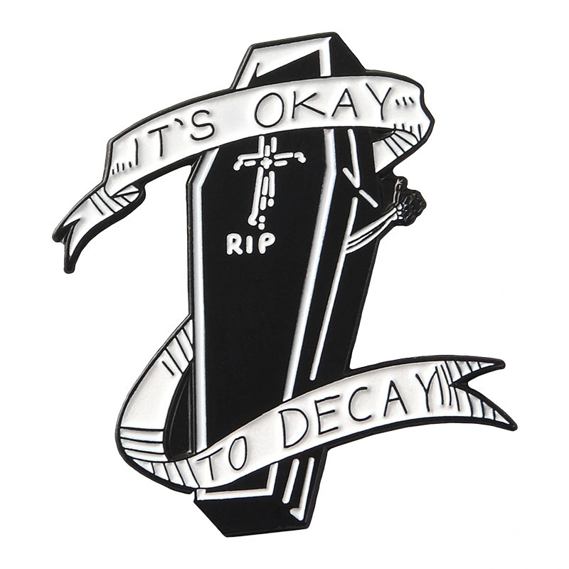 Custom Black Color Soft Enamel Coffin Pin Badge Manufactuer