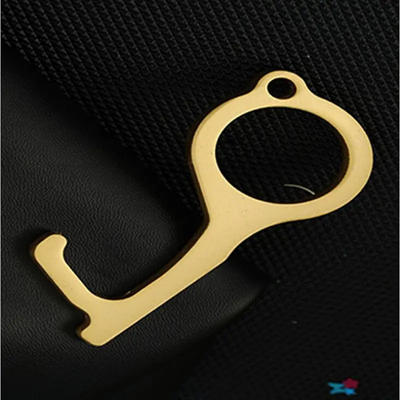 Edc Brass Door Opener keychain Anti virus, dust, bacteria, isolation