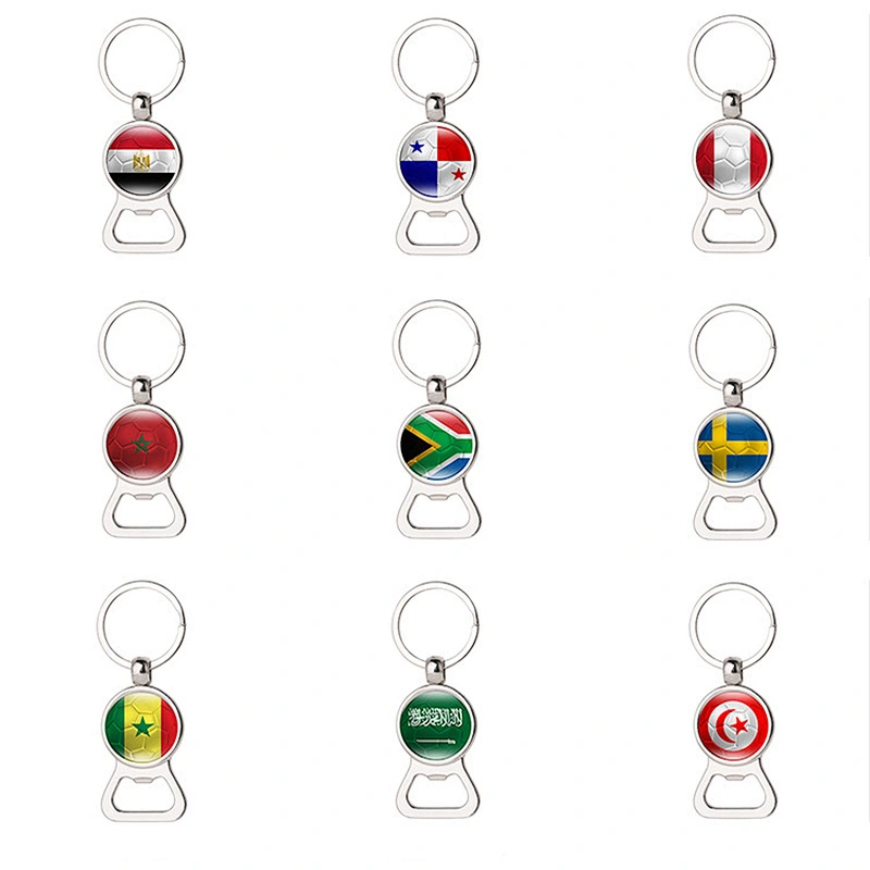 Different customized football match bottle opener keychain