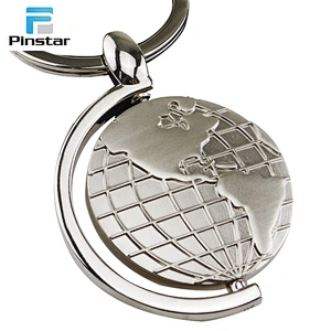 Wholesale cheap terrestrial globe style zinc alloy metal keychains