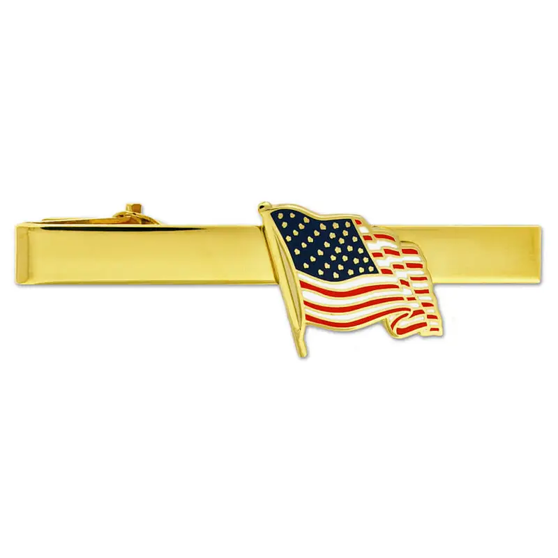 good quality USA flag tie clip