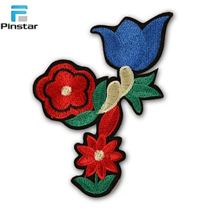 Big flower embroidery appliques accessory mirror clothing patches for clothes