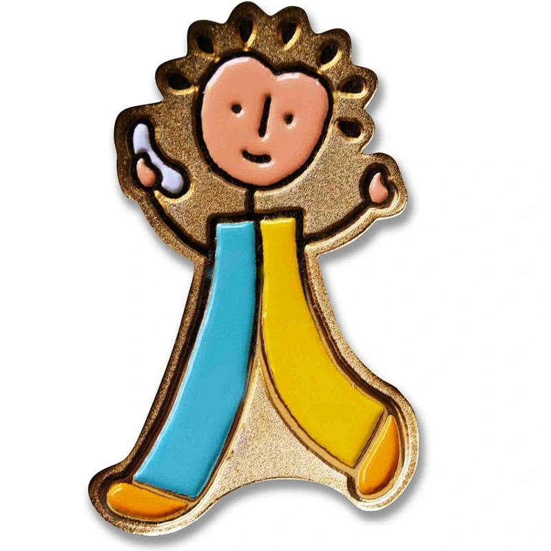 Direct sale personalized custom metal cute kids shaped lapel pin