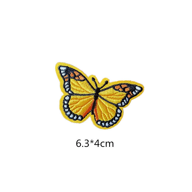 Wholesale In Stock No Minimum Custom Insect Patches Embroidery Butterfly Iron On Patch