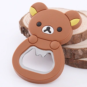 Wholesale Animal Bear Design Custom PVC Bottle Opener