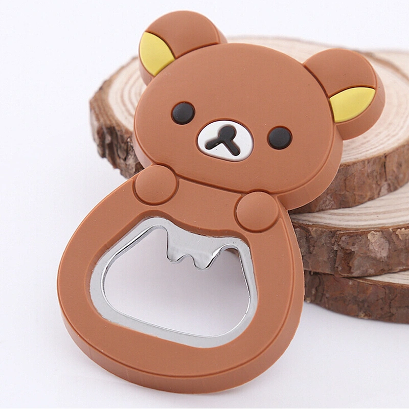 Wholesale Animal Bear Design Custom PVC Bottle Opener