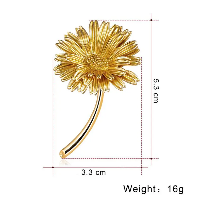 Lovely Daisy Flower Brooch Pin with Safety Pin