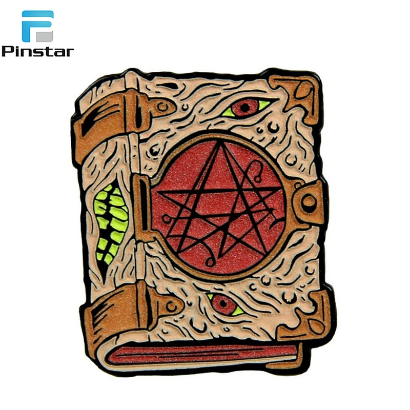 Wholesale custom magic book soft enamel lapel pin factory