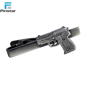 Wholesale custom personal 3D gun design mens metal tie clip