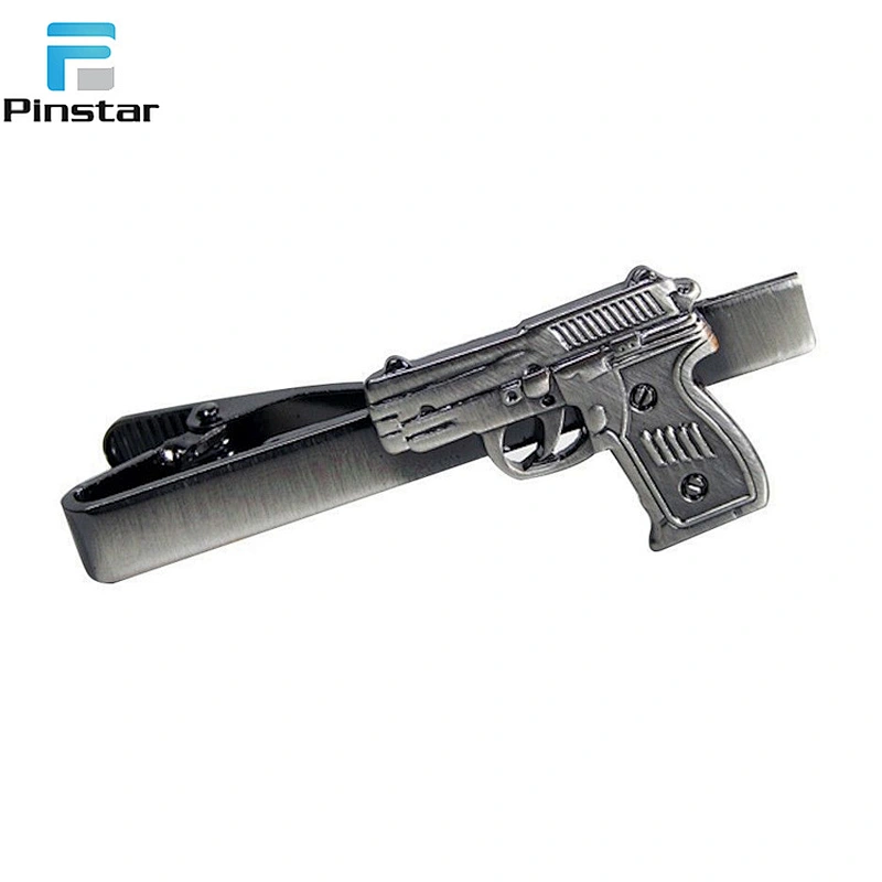 Wholesale custom personal 3D gun design mens metal tie clip