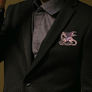 Wholesale In Stock Vintage Fashion Antique Copper Dragon Metal Pin Brooch with Crystal
