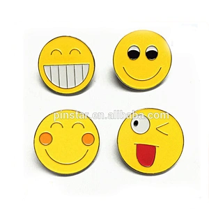 Die Casting Cheap Custom Made Enamel Smile Face Lapel Pin Brooches